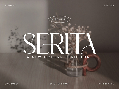 Serita - Serif Font beauty design fashion font ligature lowercase modern serif typeface typography uppercase wedding