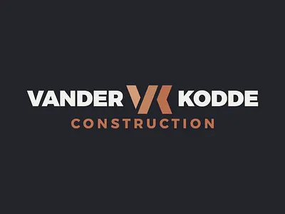 VanderKodde Construction Wordmark black bold branding building construction dutch gotham grand rapids graphic design heavy duty logo orange sans serif strong typography vk