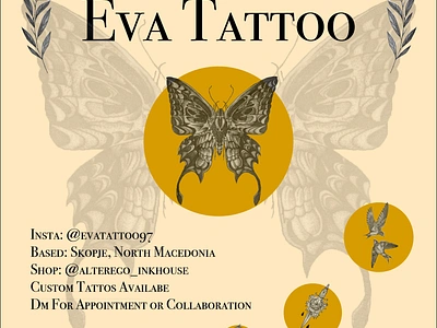 Eva Tattoo branding business card design graphic design illustration typography