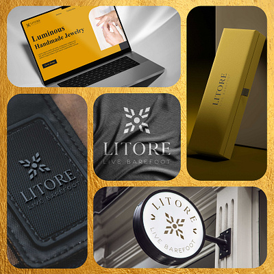 Litore jewelry: logo in action P2. brand branding jewelry jewelrylogo logo logosystem personalbrand presentation responsivelogo ui