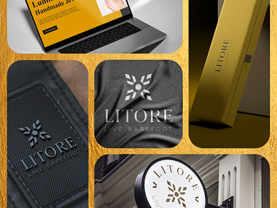 Litore jewelry: logo in action P2. brand branding jewelry jewelrylogo logo logosystem personalbrand presentation responsivelogo ui