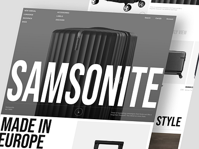Samsonite - Web Store bags briefcases ecommerce landing page luggage online shop shop shopping store suitcase web web design website
