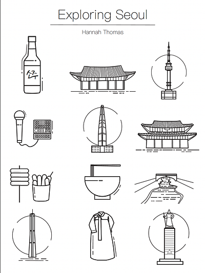 Exploring Seoul Icon Pack design graphic design icon design icons illustration