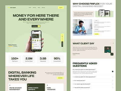 Online Banking Landing Page agency bank banking concept creative crypto landing landing page modern online online banking smart banking ui uiux userexperience userinterfrace ux web web design website