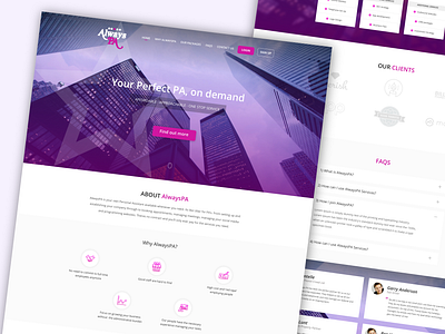 Personal Assistant Web Design ui