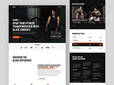 Blaze crossfit - Crossfit studio homepage concept clean crossfit darkmode fitness gym landingpage landingpagedesign minimal modern webdesign webflow website websitedesign