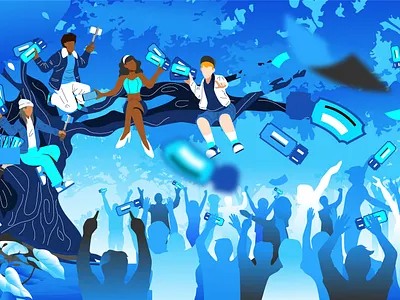 EventTree Header Illustration adobe illustrator character event illustration influencer planner ticketing vector