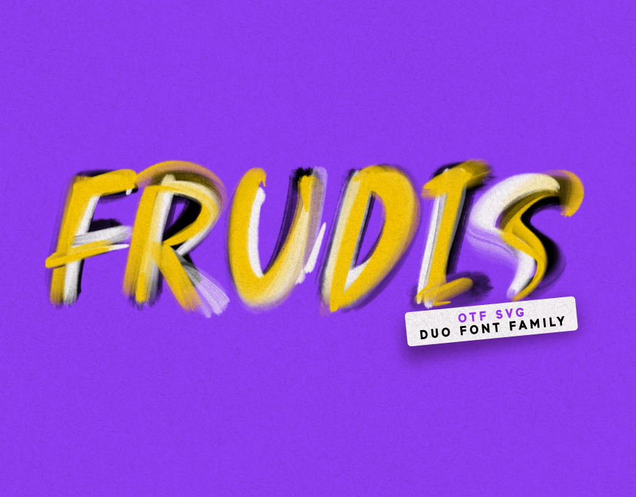 FRUDIS. OTF SVG PAINT Duo font family. effect