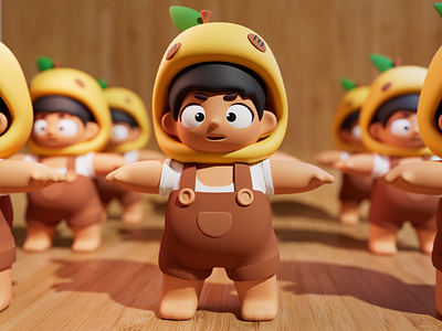 Mango Boy 3D Mascot 3d blind box brand branding c4d illustration ip mascot toy toys