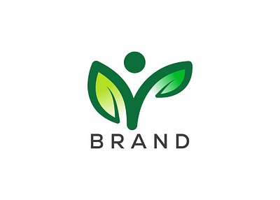 Organic leaf man logo vector. Nature man and eco life logo template