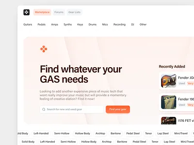 Music Marketplace clean design hero interface landing landing page marketplace music product saas search ui ui design ux ux design web web design website