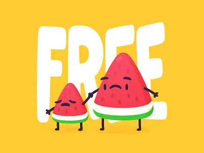 Free Palestine character free gaza illustration palestine sad watermelon