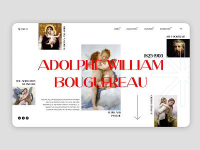 Adolphe-William Bouguereau artists design graphic design landig page minimalism museum painter ui