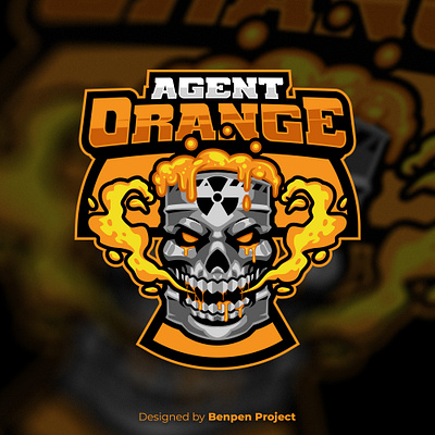 Agent Orange Paintball Team Logo bold logo design esports gaming illustration logos mascot paintaball logo skull art skull design skull logo sports logo