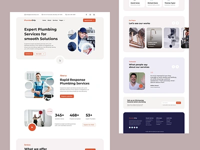 Plumber Drip Landing Page Design aesthetics aestheticui bestlandingpage bestwebsitedesign landingpage plumberlandingpage topwebdesign trendydesign ui ui design ui trend ux ux design web design webui