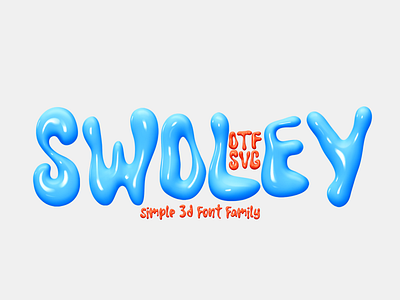 SWOLEY. 3D Font .OTF SVG integrative