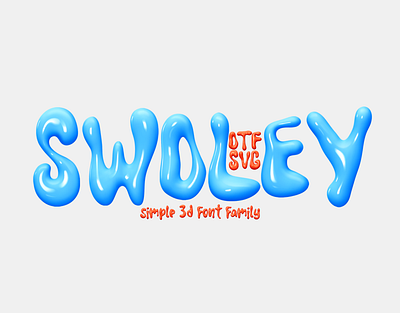 SWOLEY. 3D Font .OTF SVG integrative