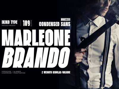 Marleone Brando - Condensed Sans Font affinity designer bold font bold sans serif display font display type fontself gangster font mafia modern font modern sans serif font movie font sans font sans serif sans serif font sans serif typeface