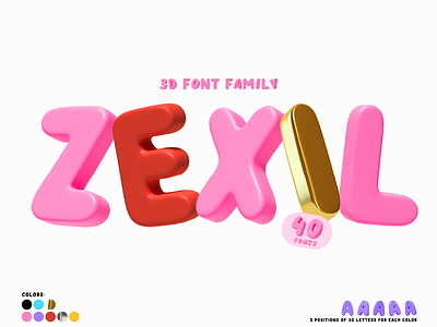 ZEXIL. 3D OTF SVG Font Family. web