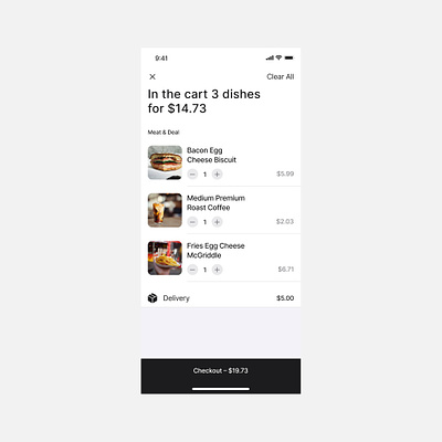 Receipt app app design breakfast design interface receipt restaurant takeaway ui ux