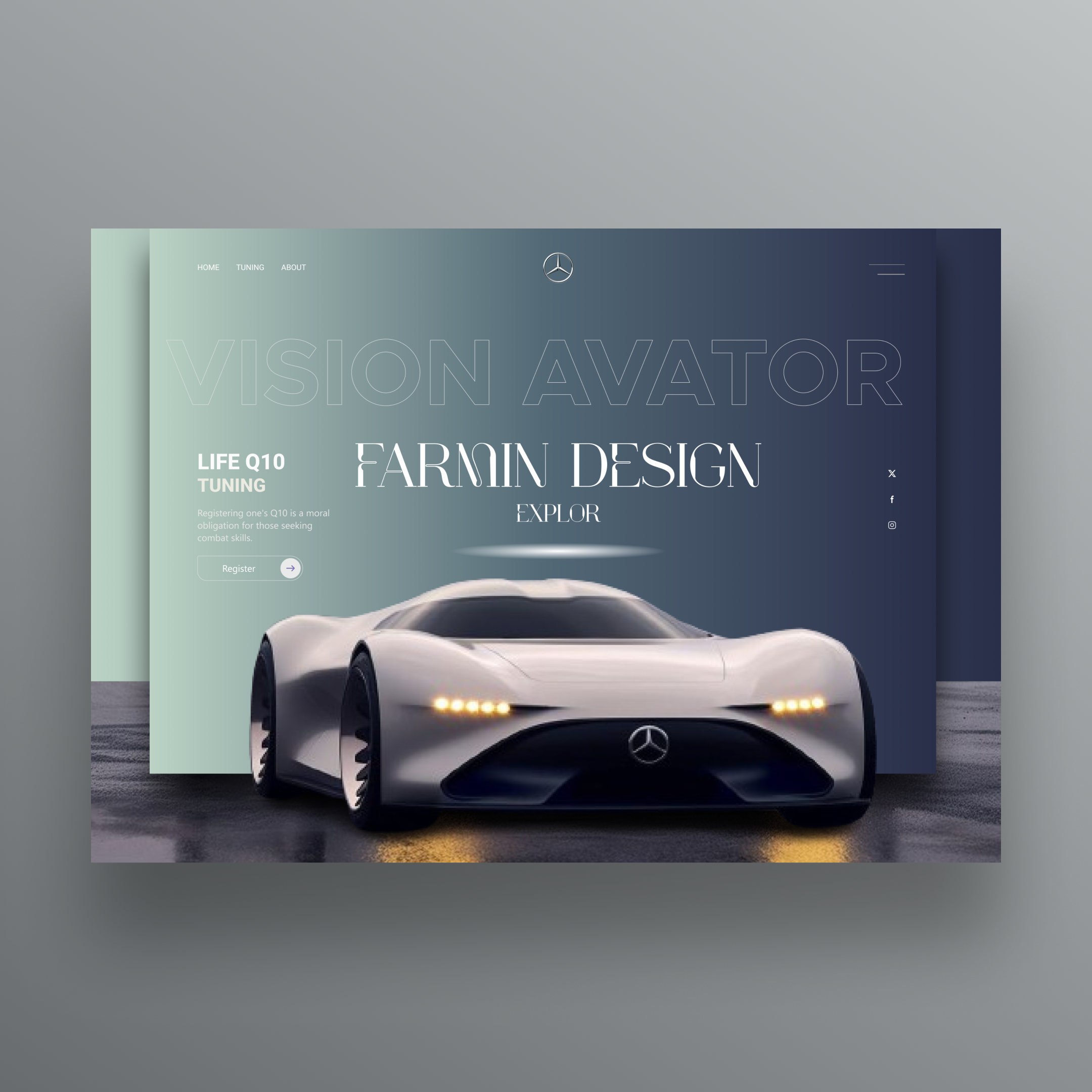 VISION AVATOR LANDING agency car graphic design landing page mockup new work trend ui ux web design website