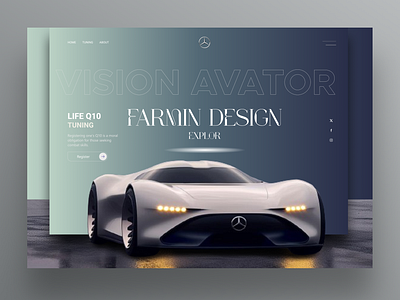 VISION AVATOR LANDING agency car graphic design landing page mockup new work trend ui ux web design website