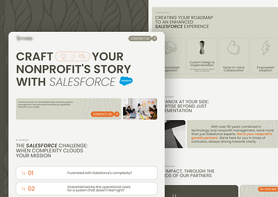 Salesforce Agency Website Design | Service Landing Page branding concept dailyui design desktop graphic design home page illustration inspiration landing page layout logo nonprofit process salesforce salesforce agency ui
