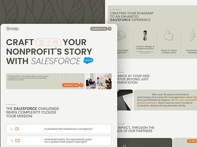 Salesforce Agency Website Design | Service Landing Page branding concept dailyui design desktop graphic design home page illustration inspiration landing page layout logo nonprofit process salesforce salesforce agency ui