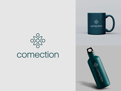 comection — logo design branding comection connect design friendly graphic design inspiration logo meditation mockup modern