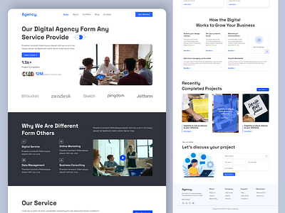 Agency landing page agency brand design branding cool work creative mind data management design designer digital agency digital service digital works graphic design grow business home page logo minimal design online marketing ui ui visual design web design