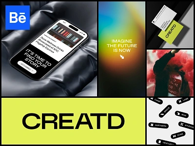 Creatd - Behance Case Study animation bb agency behance bento bold brand branding case study communication strategy creatd creative expressive logo mockups ui user interface vibrant visual identity web design wordmark