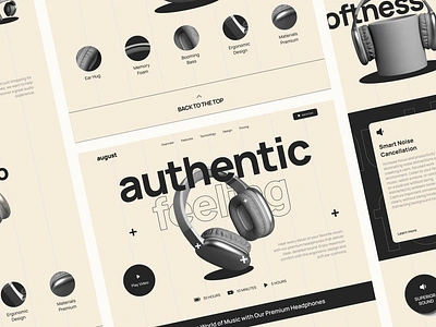 august - Electronic Headphone Landing Page Website authentic branding design electronic figma graphic design headphone illustration landing page landing page website ui uidesign uiux user experience user experience design user interface user interface design ux web design webdesign