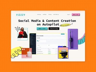 Fizzzy Website Redesign branding colorful webdesign content creation graphic design marketing agency marketing agency webdesign pricing page scribbles social media marketing trust signals ux ui design webdesign website design website pages