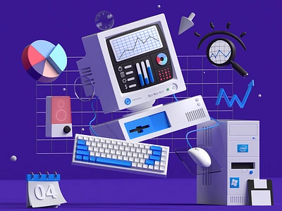 3D Analytics Illustration 3d 3d art 3d designs 3d illustration 3d isometric design 3d illustration art isometric designs