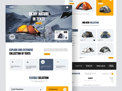 Tents - Ecommerce Website Design e commerce ecommerce ecommerce website online shop products shop shopify ui web web design website