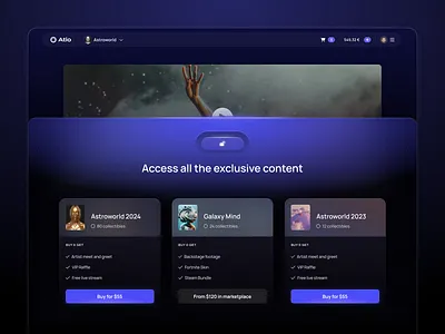 Tier Product Cards for NFT Marketplace blockchain crypto ecommerce glow landing page marketplace modern nft skeumorphic web design web3