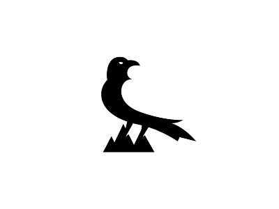 RavenPeak alex seciu bird logo branding crow crow logo logo design mountain logo nature logo negative space logo raven raven logo