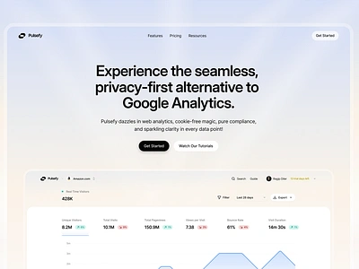 Pulsefy is OUT! analytics fintech framer framer template landing landing page landing ui saas template ui web design web ui web3 webflow website design website ui