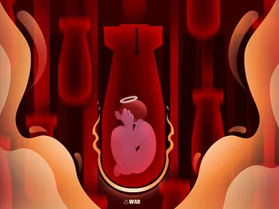 ⚠️ WAR ⚠️ 2dart art artwork character characterdesign dark design fire graphic design illustration red war warning