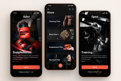Gym Mobile App Design - IOS & Android ui | ux Design andriod app figma graphic design gym ios mobile onboarding screen redesign ui ux