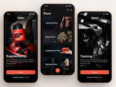 Gym Mobile App Design - IOS & Android ui | ux Design andriod app figma graphic design gym ios mobile onboarding screen redesign ui ux