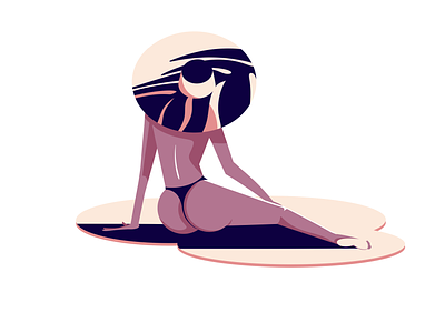 Summer beach girl illustration procreate summer