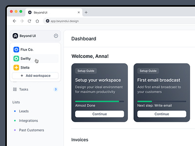 Dashboard UI beyond ui dashboard dashboard ui design design system figma free ui kit homepage ui minimalistic modern ui workspace