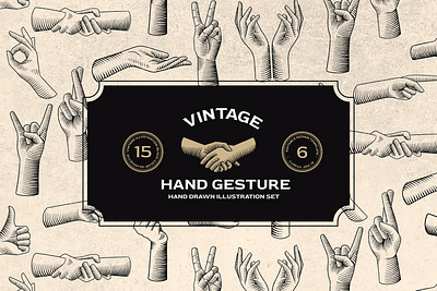 Vintage Hand Gesture Illustration design drawing hand drawn hand gesture hand sign illustration logo retro sign symbol vintage vintage illustration