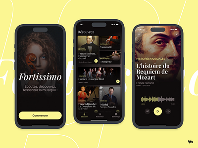 Classical Music Lovers App application classical clean interface mobile mobile design mobile ui music app product design