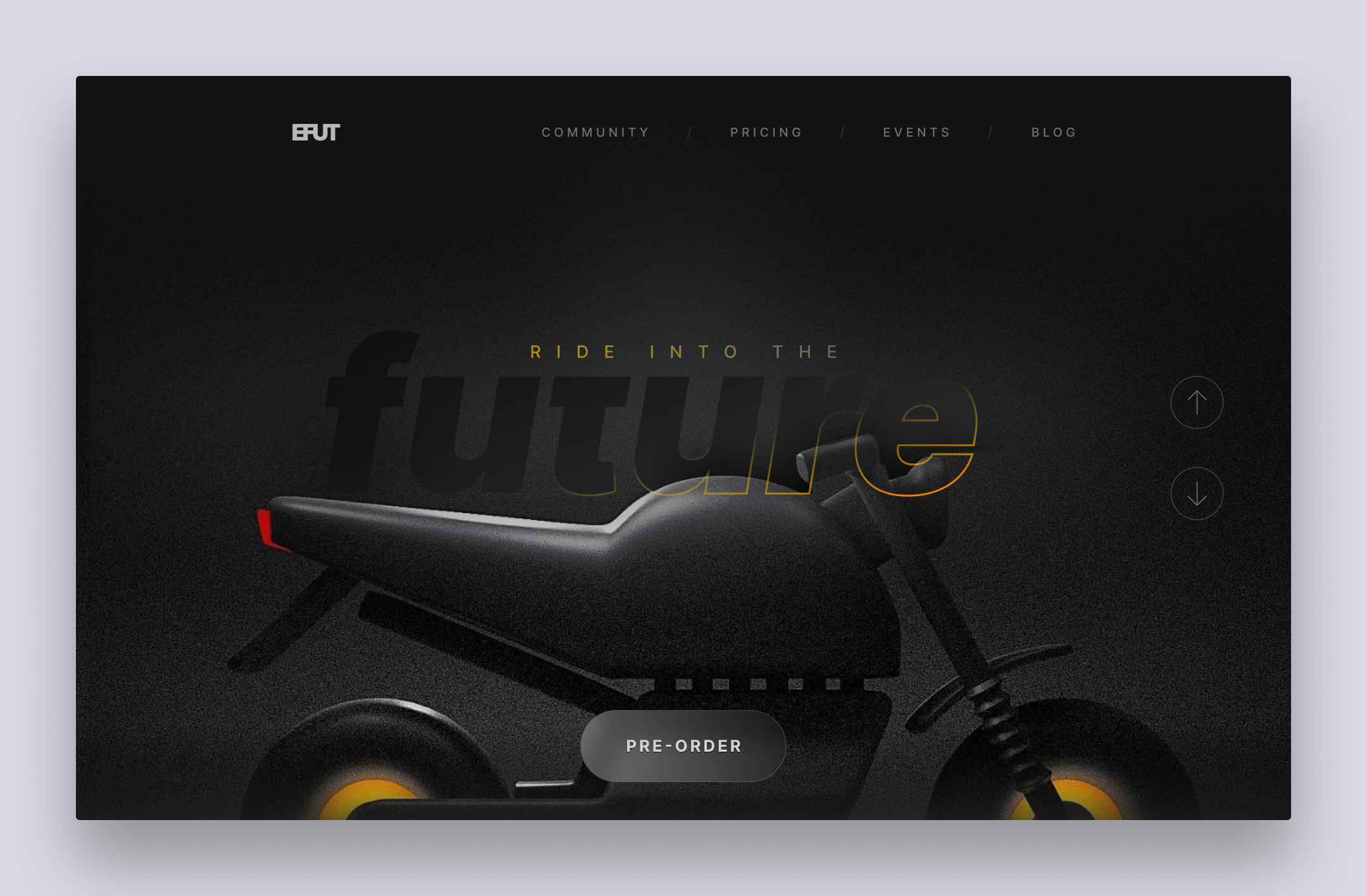 Electric Bike - landing page 3d bike blender dark design electric future gradient inspiration landing layout minimal model page superbike theme ui ux