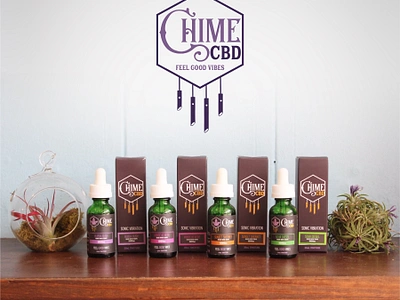 Chime CBD Projects brand identity branding graphic design logo merchandise product design promotional materials