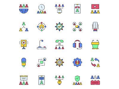 Colored Conference Icons colored icons conference conference icon free download free icons free vector freebie