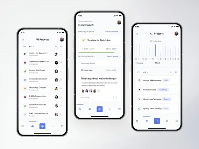 Dashboard from Project Management Mobile App Design admin app asana dashboard design system inspiration jira mobile app template mobile app ui design product design productivity project management projects list saas task todo ui ui design ui kit ux