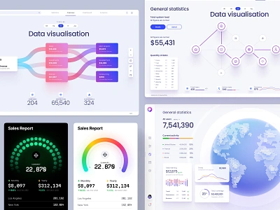 Aurora Bundle set (ORION + ECLIPSE + HYPER) 3d analytics animation chart charts code dashboard data dataviz design desktop dev illustration infographic link screen statistic template ui widget